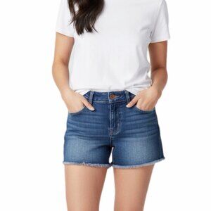 Old Navy Women's Jean Short Shorts 0 Boyfriend Cutoffs Mid Rise Med Wash Denim